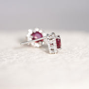 Natural Ruby Diamond Earrings Studs D:0.83ct+0.83ct d:0.44ct 18K Gold